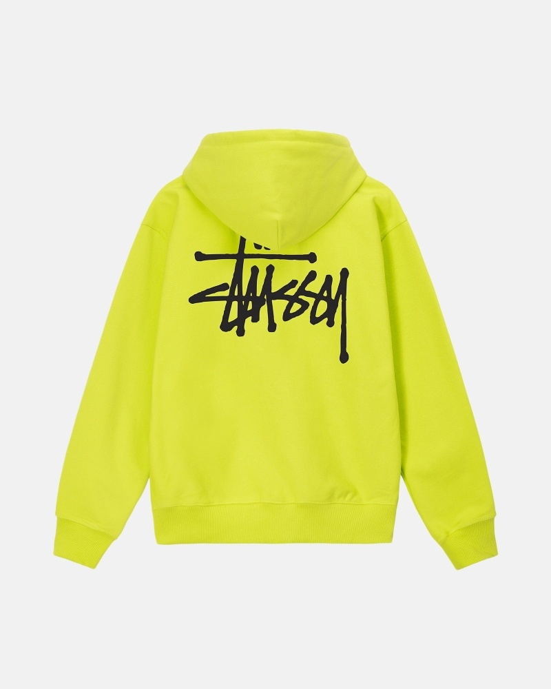 Light Green Men's Stussy Basic Zip Hoodies | CA0000015