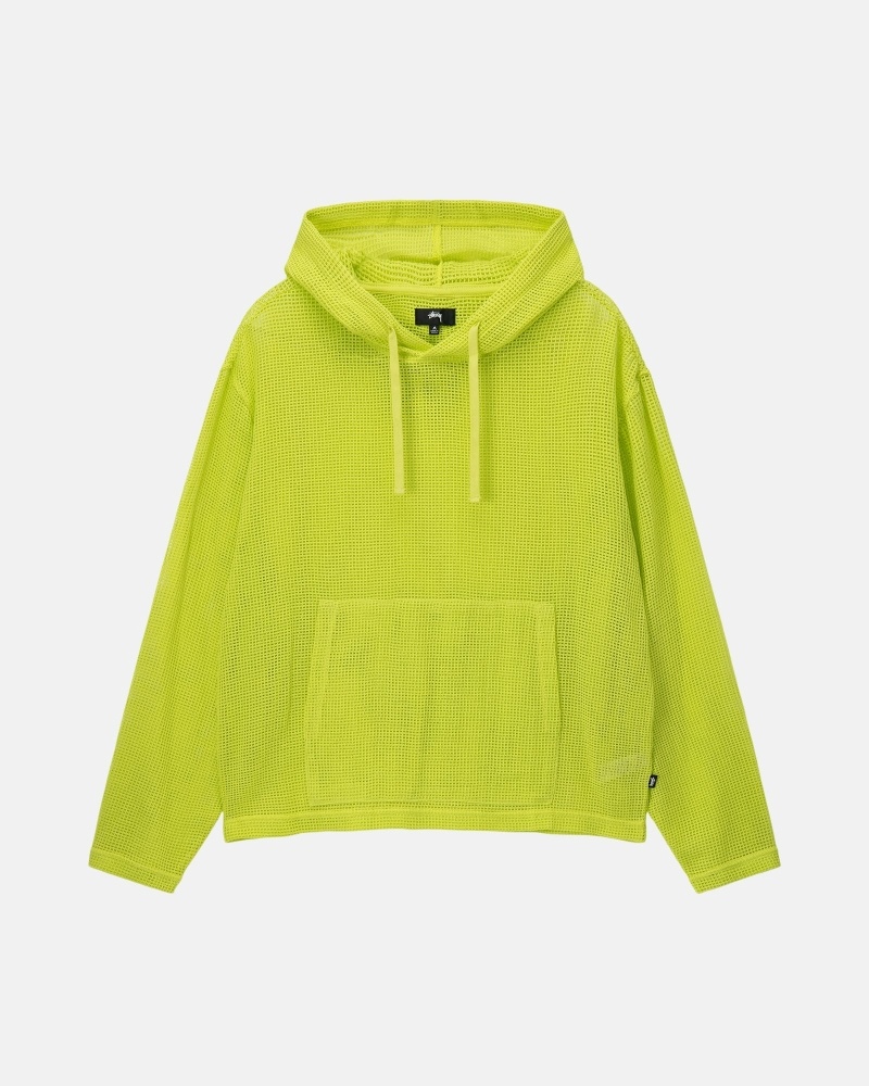 Light Green Men\'s Stussy Cotton Mesh Hoodies | CA0000033