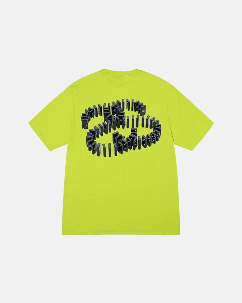 Light Green Men\'s Stussy Dominoes T Shirts | CA0000163