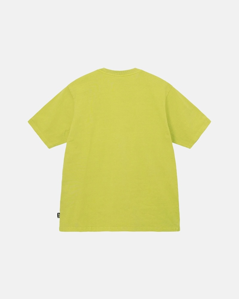 Light Green Men's Stussy Heavyweight Pigment Dyed Crew T Shirts | CA0000196