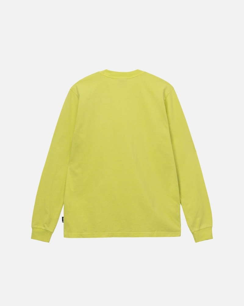 Light Green Men's Stussy Heavyweight Pigment Dyed Ls Crew T Shirts | CA0000207