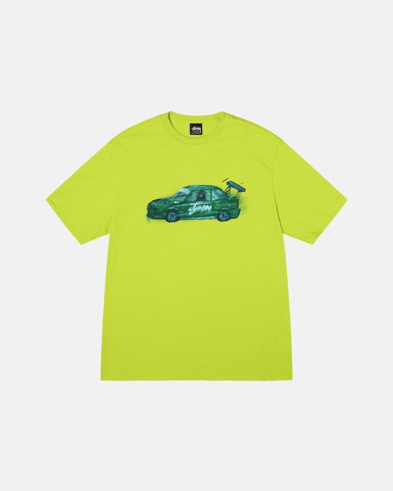 Light Green Men\'s Stussy Racecar T Shirts | CA0000256