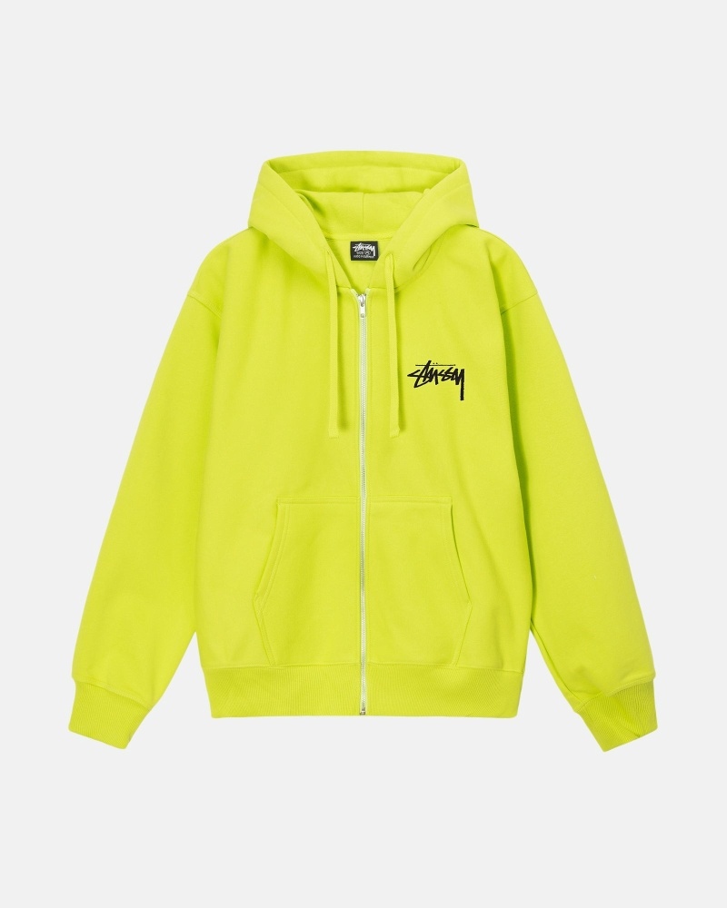 Light Green Men's Stussy Sara Zip Hoodies | CA0000059