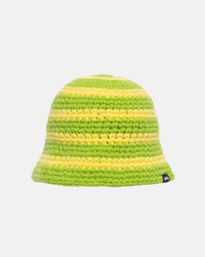 Light Green Men\'s Stussy Swirl Knit Bucket Hats | CA0000500