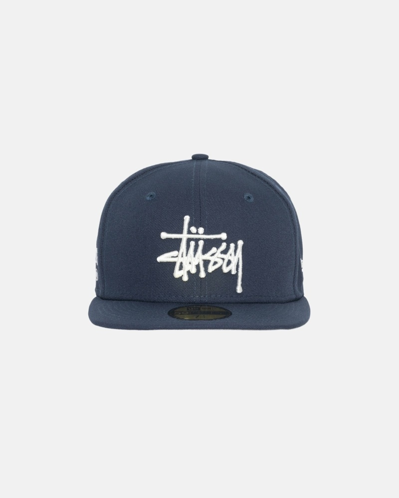 Navy Men\'s Stussy Authentic New Era Caps | CA0000372