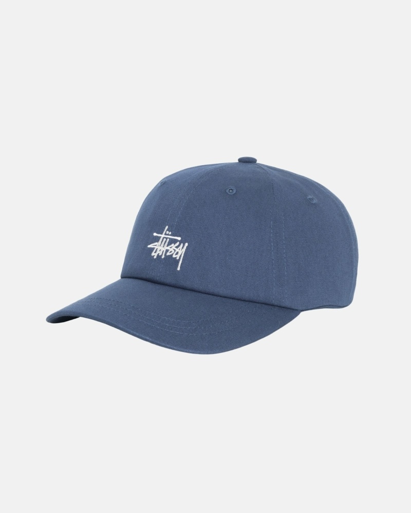 Navy Men's Stussy Basic Stock Low Pro Caps | CA0000390