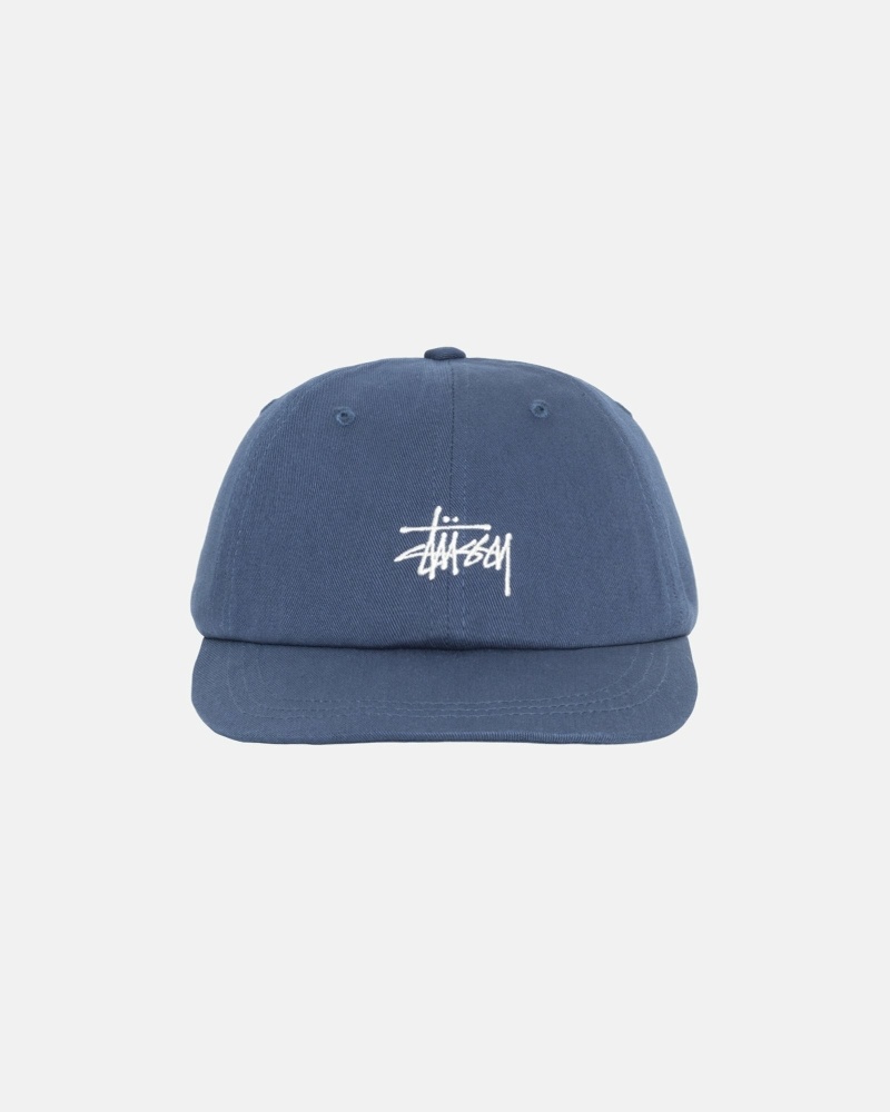 Navy Men\'s Stussy Basic Stock Low Pro Caps | CA0000390