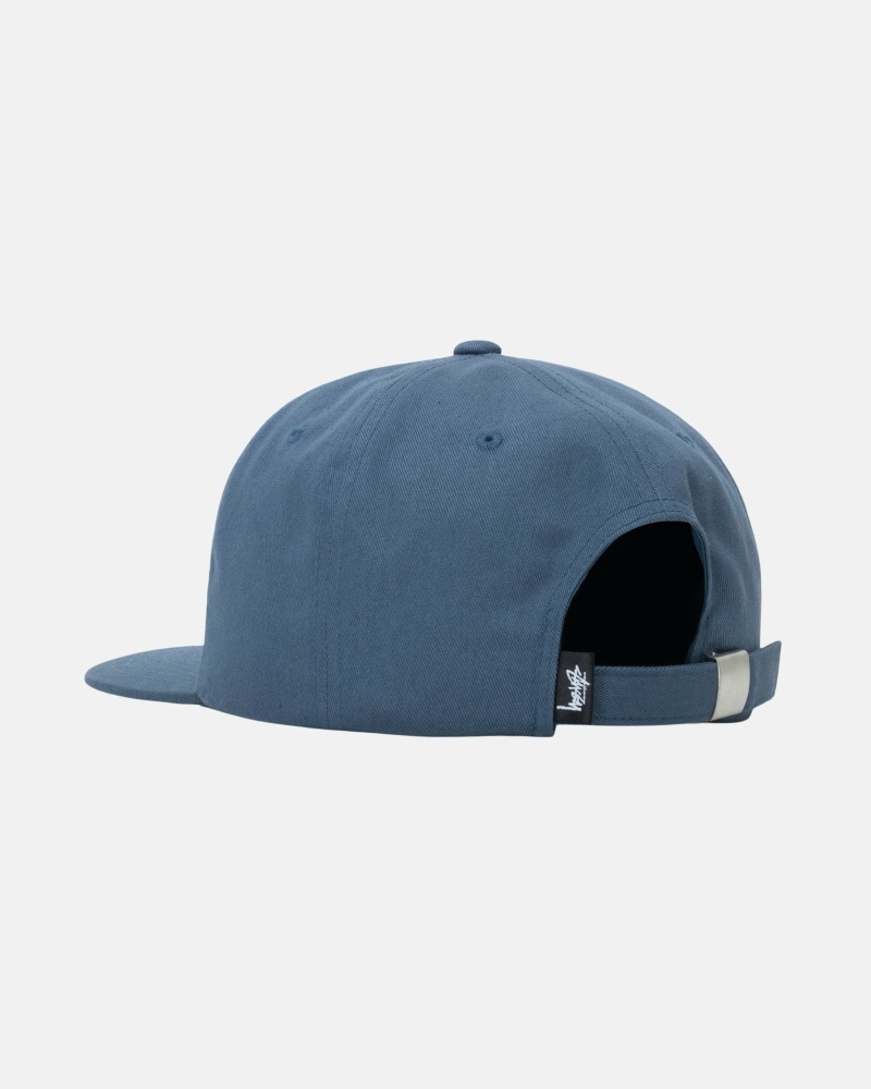 Navy Men's Stussy Basic Strapback Caps | CA0000395