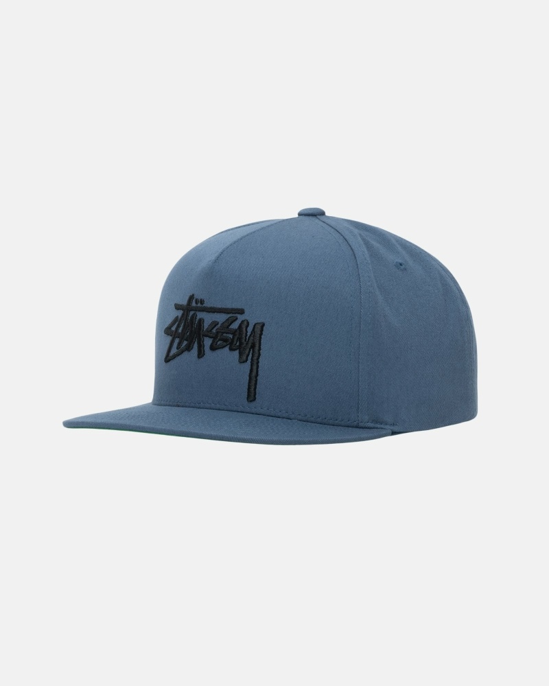 Navy Men's Stussy Big Stock Point Crown Caps | CA0000408