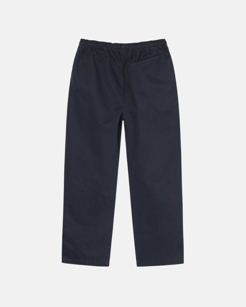 Navy Men's Stussy Brushed Beach Pants | CA0000548