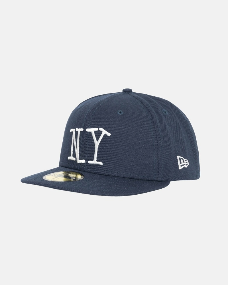 Navy Men's Stussy Ny New Era Caps | CA0000473