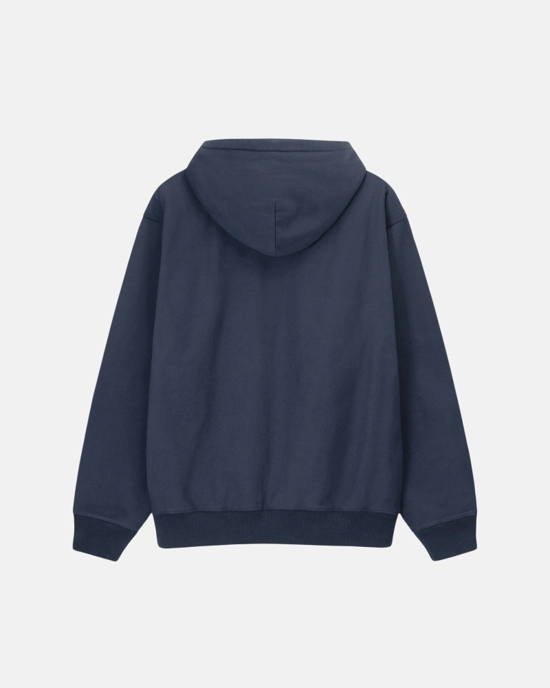 Navy Men's Stussy Overdyed Stock Logo Hoodies | CA0000049