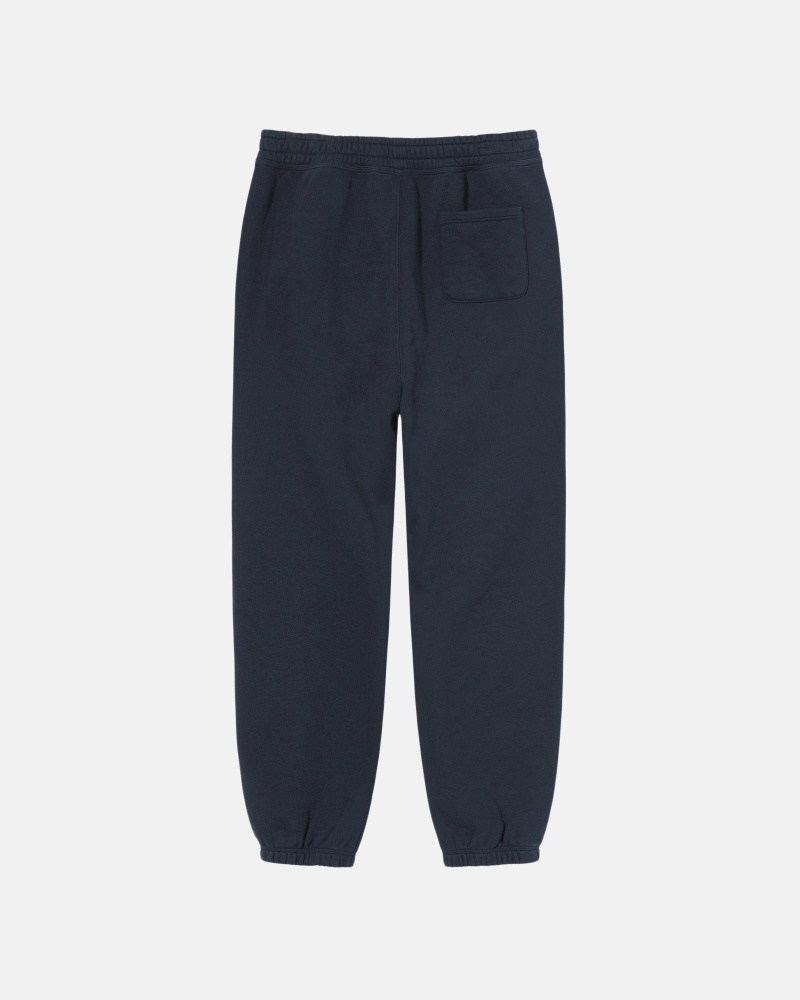 Navy Men's Stussy Overdyed Stock Logo Sweatpants | CA0000880