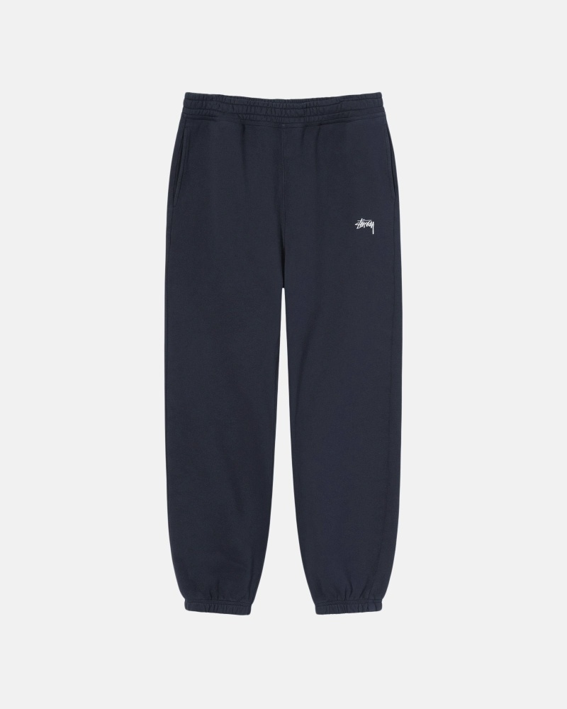 Navy Men\'s Stussy Overdyed Stock Logo Sweatpants | CA0000880