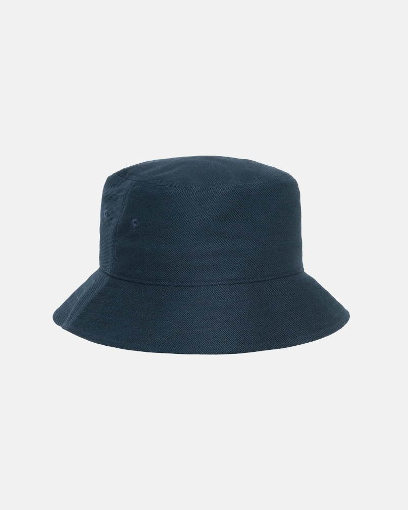 Navy Men's Stussy Ss Link Deep Bucket Hats | CA0000476