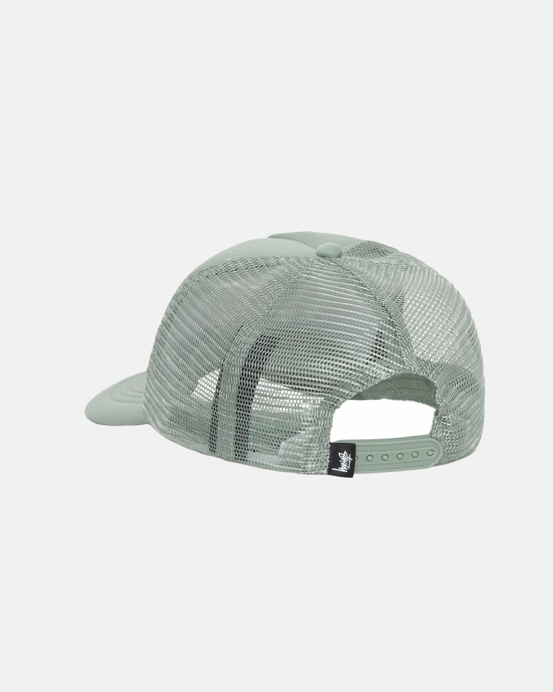 Olive Men's Stussy Big Basic Trucker Caps | CA0000401