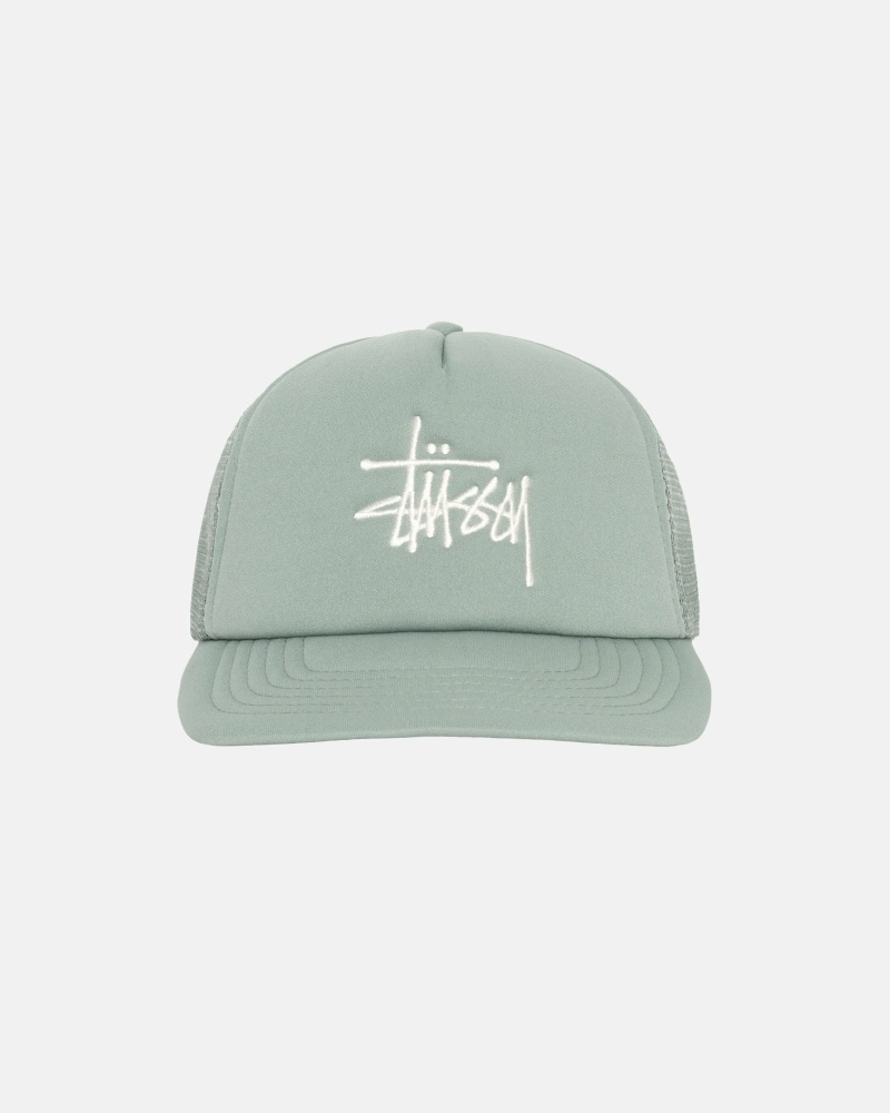 Olive Men\'s Stussy Big Basic Trucker Caps | CA0000401