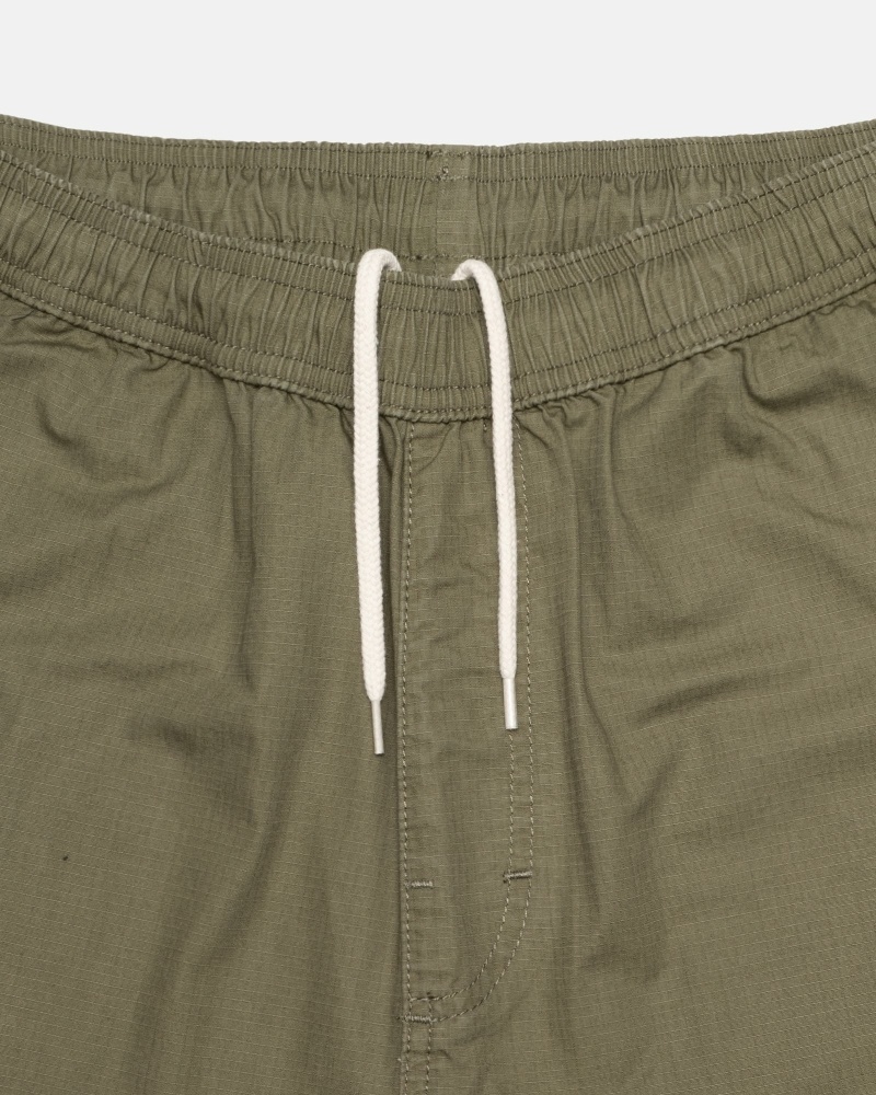 Olive Men's Stussy Ripstop Cargo Beach Pants | CA0000585