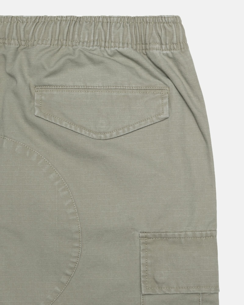 Olive Men's Stussy Ripstop Cargo Shorts | CA0000670