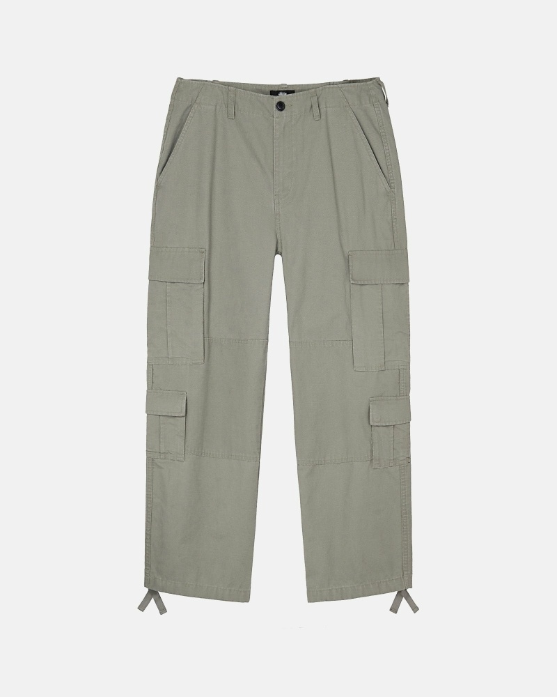 Olive Men\'s Stussy Ripstop Surplus Cargo Pants | CA0000593