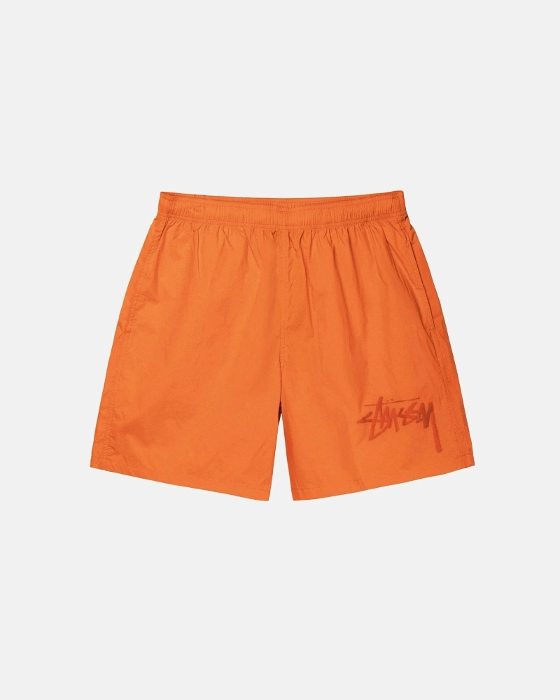 Orange Men\'s Stussy Big Stock Nylon Short Shorts | CA0000624