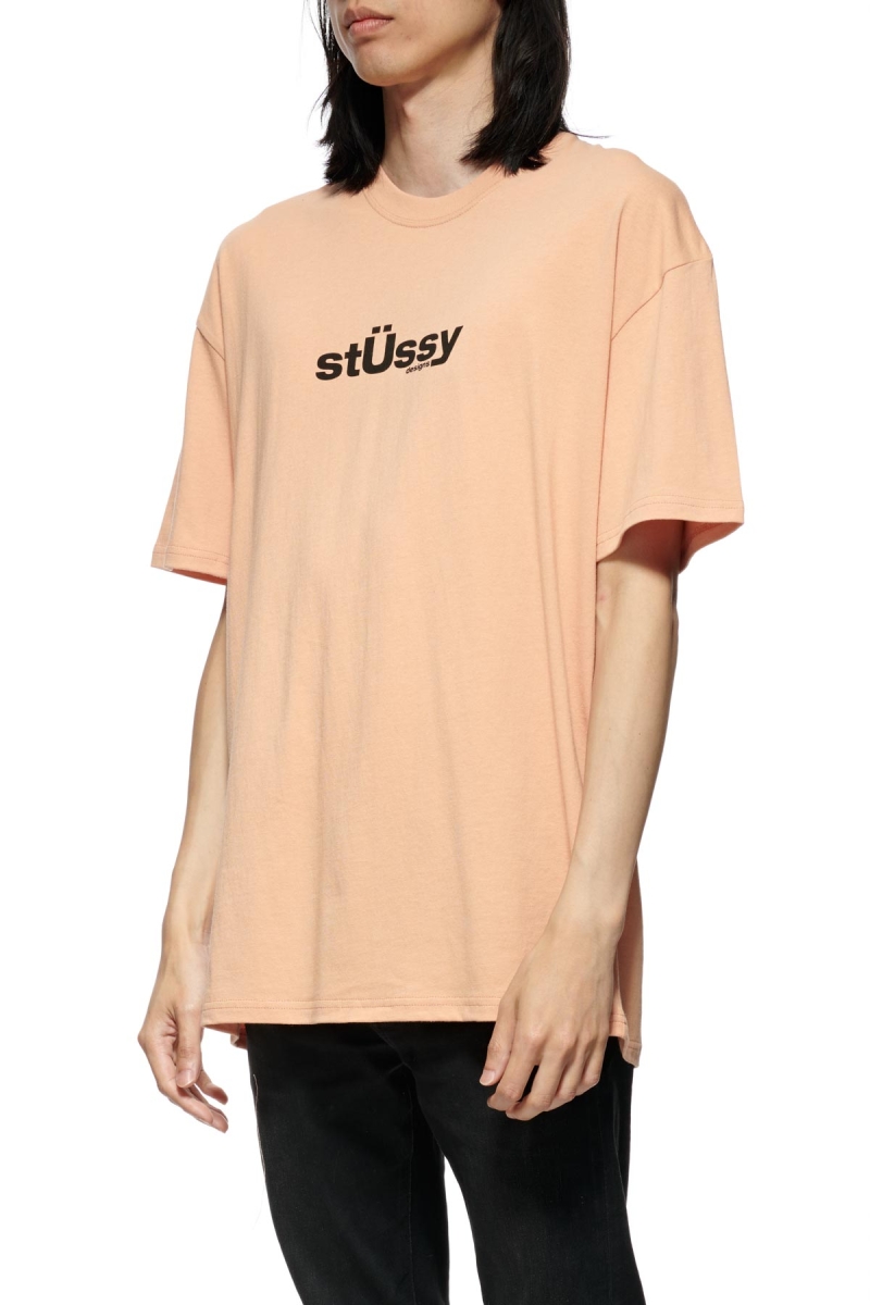 Orange Men's Stussy Big U SS T Shirts | CA0000114