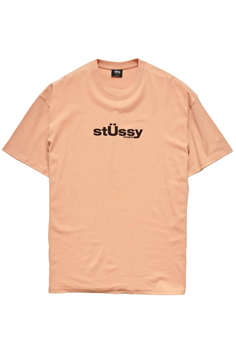 Orange Men\'s Stussy Big U SS T Shirts | CA0000114