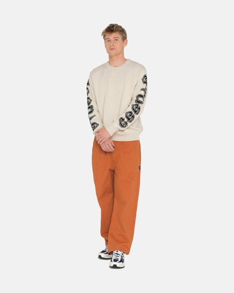 Orange Men's Stussy Brushed Beach Pants | CA0000545