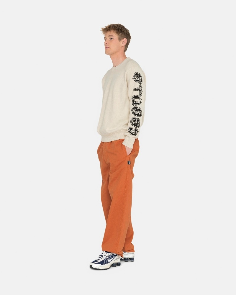 Orange Men's Stussy Brushed Beach Pants | CA0000545