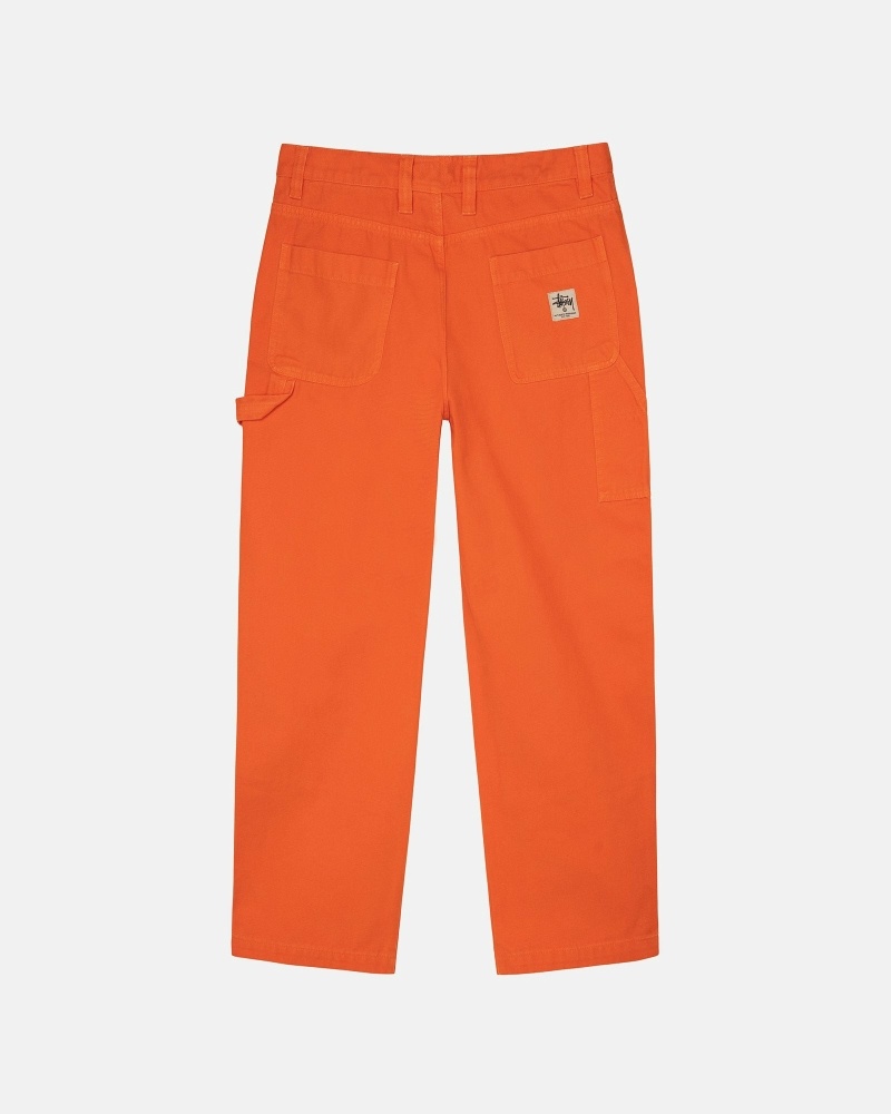 Orange Men's Stussy Canvas Work Pants | CA0000549