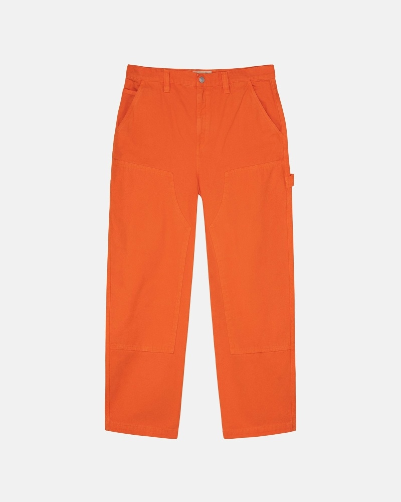 Orange Men\'s Stussy Canvas Work Pants | CA0000549