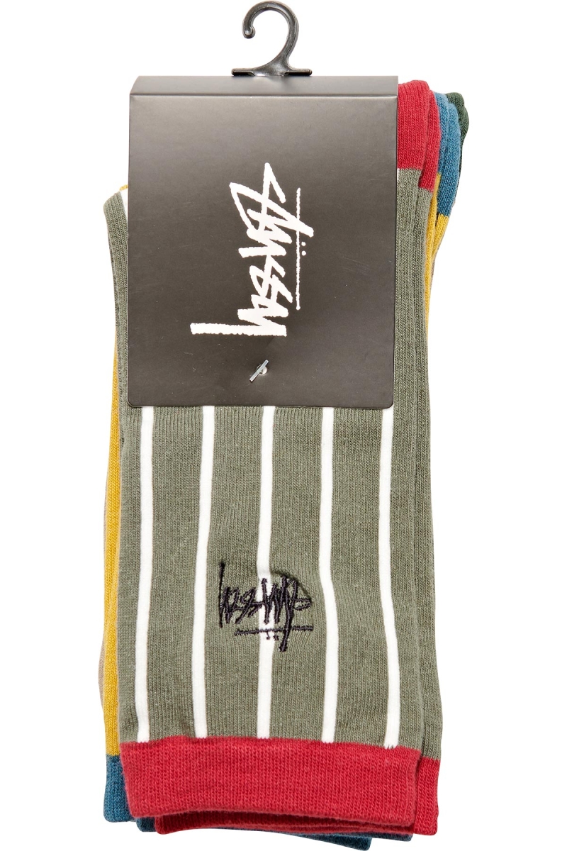 Orange Men's Stussy Graffiti Vert (3 Pack) Socks | CA0000738