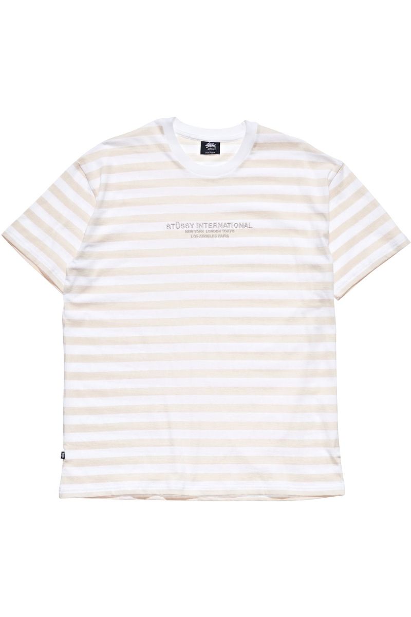 Orange Men\'s Stussy International Stripe SS T Shirts | CA0000225