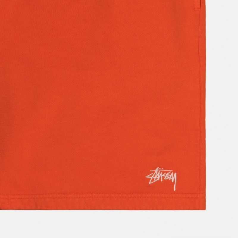 Orange Men's Stussy Overdyed Stock Logo Shorts | CA0000660