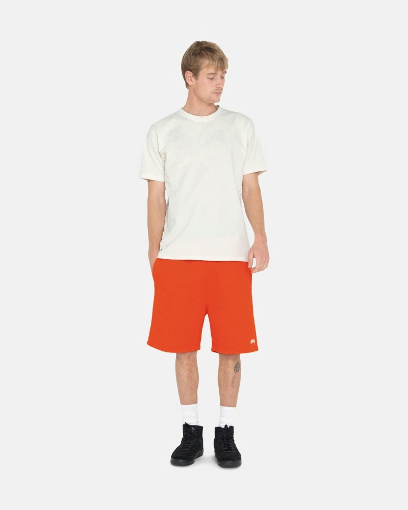 Orange Men's Stussy Overdyed Stock Logo Shorts | CA0000660