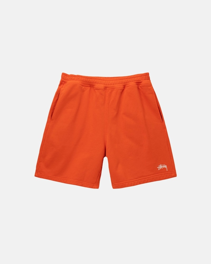 Orange Men\'s Stussy Overdyed Stock Logo Shorts | CA0000660