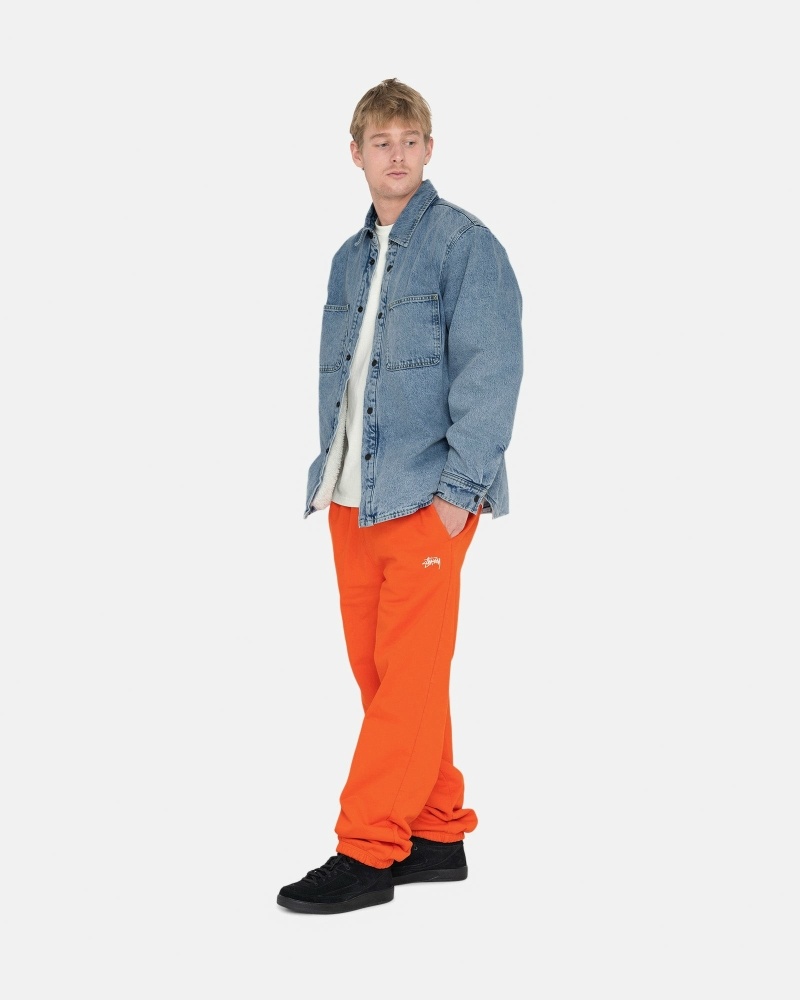 Orange Men's Stussy Overdyed Stock Logo Pant Sweatpants | CA0000886