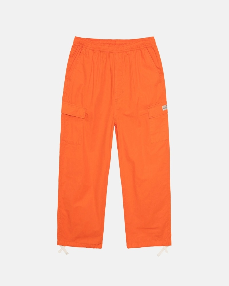 Orange Men\'s Stussy Ripstop Cargo Beach Pants | CA0000584