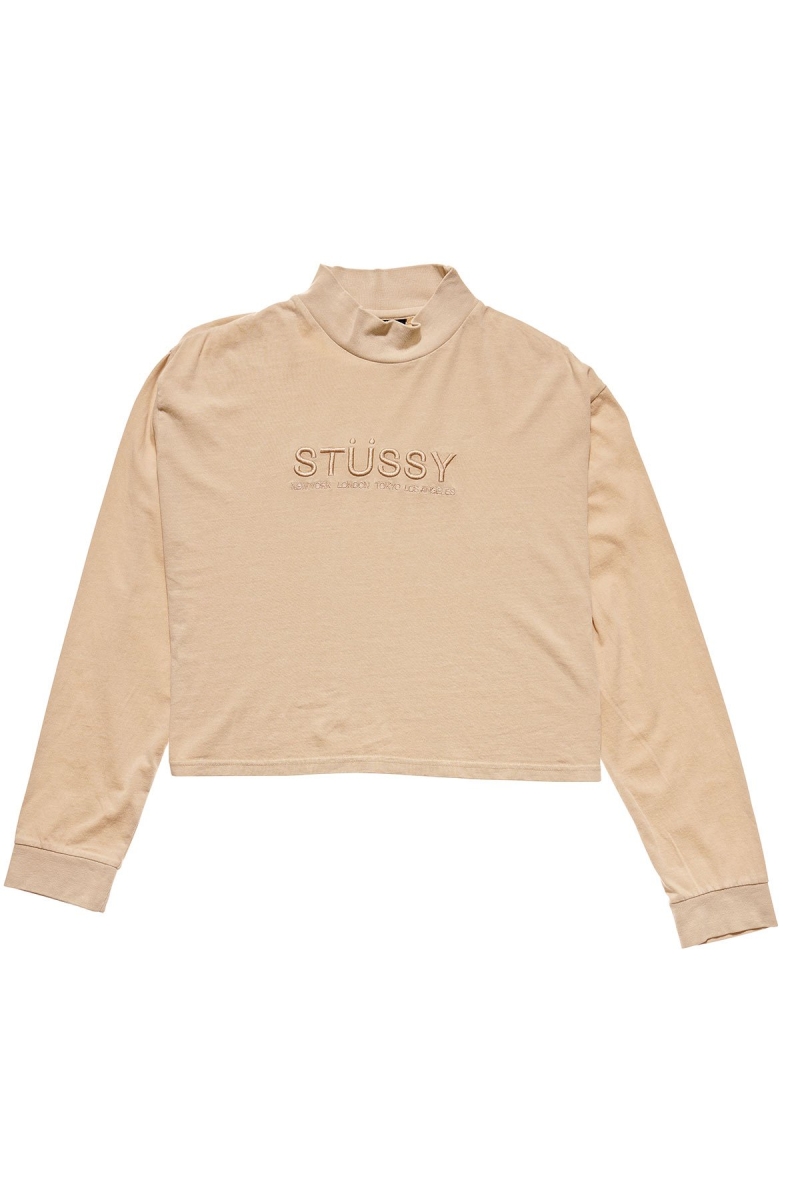 Orange Women\'s Stussy Chandler Mock Neck LS Sweatshirts | CA0000894