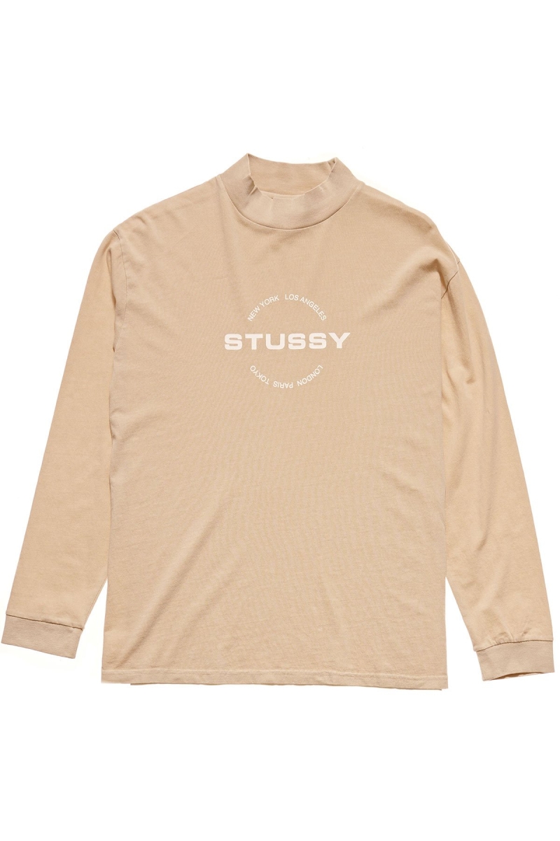 Orange Women\'s Stussy Circles Mock Neck LS OS Sweatshirts | CA0000897