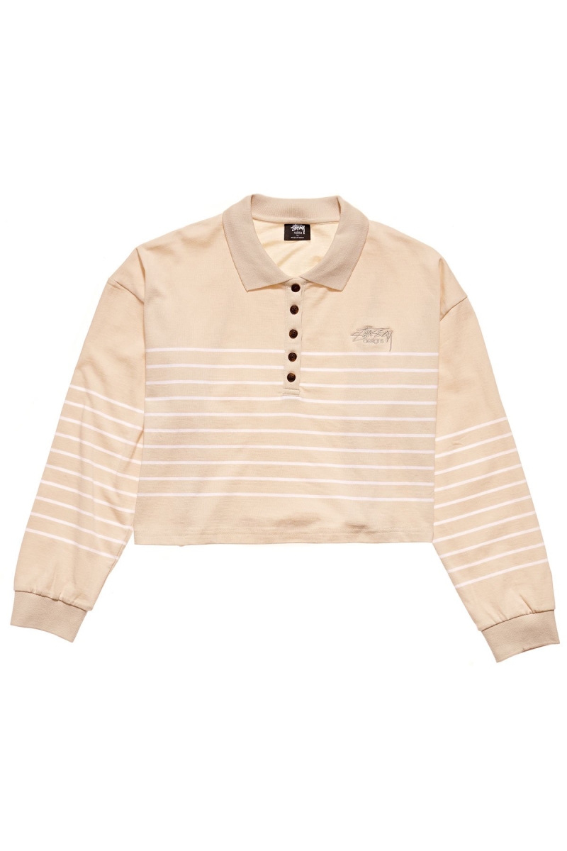 Orange Women\'s Stussy Emerson Stripe Rugby Shirts | CA0000307