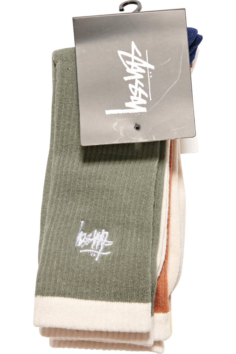 Orange Women's Stussy Graffiti Panel (3 Pack) Socks | CA0000732