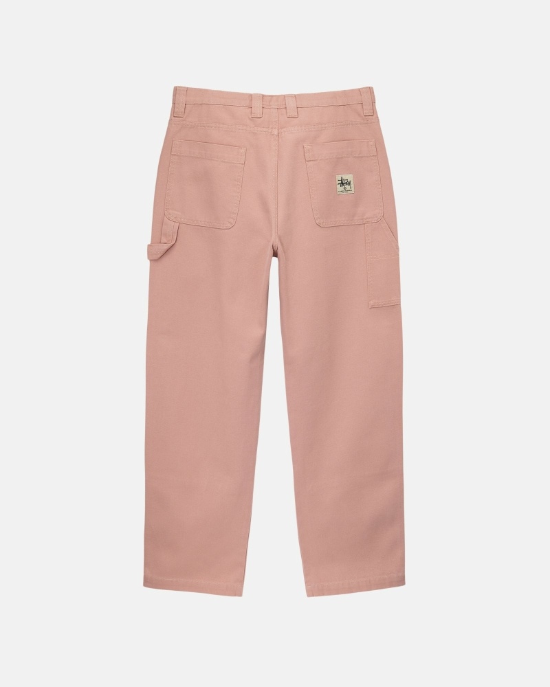 Pink Men's Stussy Canvas Work Pants | CA0000552