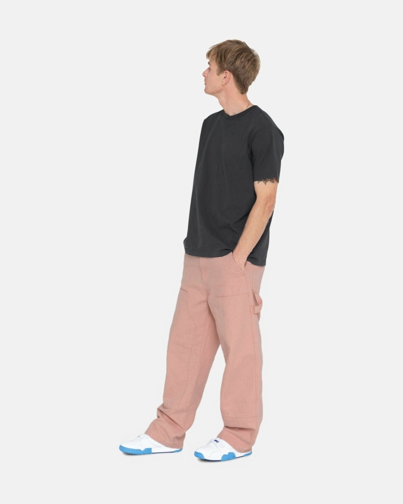 Pink Men's Stussy Canvas Work Pants | CA0000552