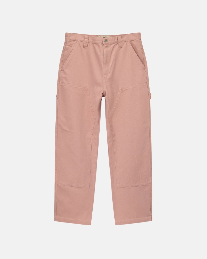 Pink Men\'s Stussy Canvas Work Pants | CA0000552