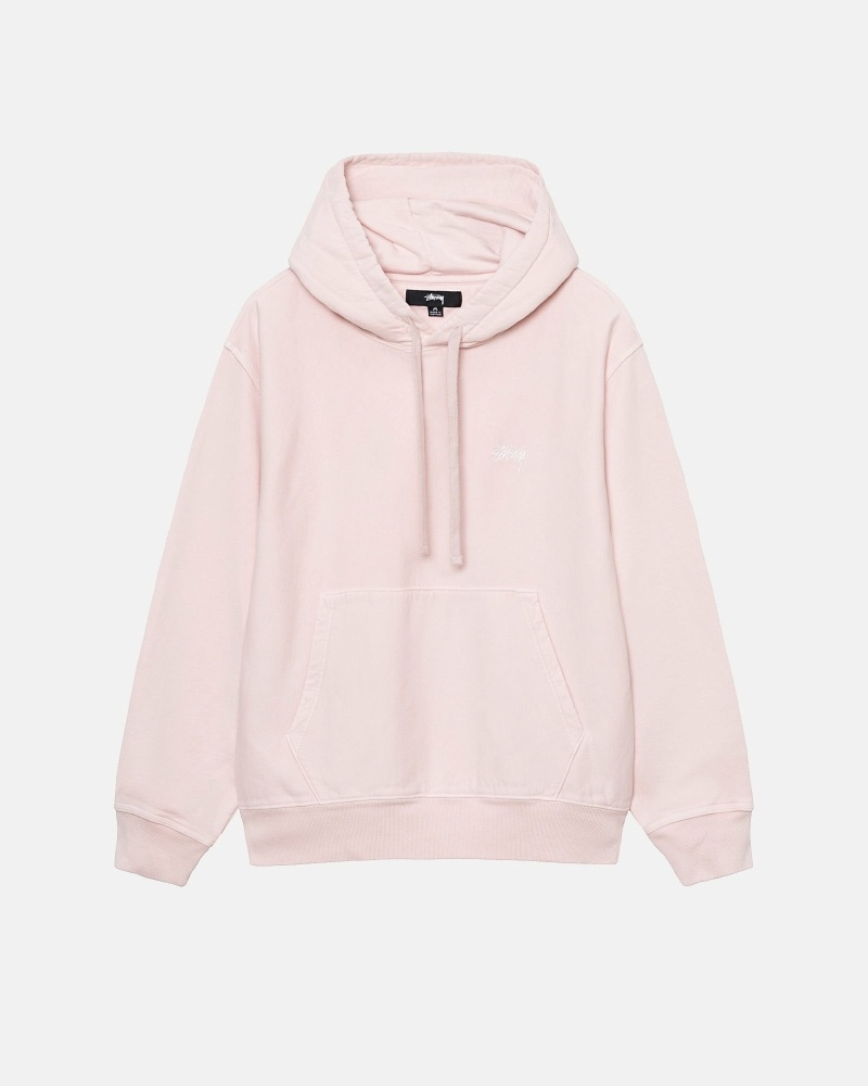 Pink Men\'s Stussy Overdyed Stock Logo Hoodies | CA0000050