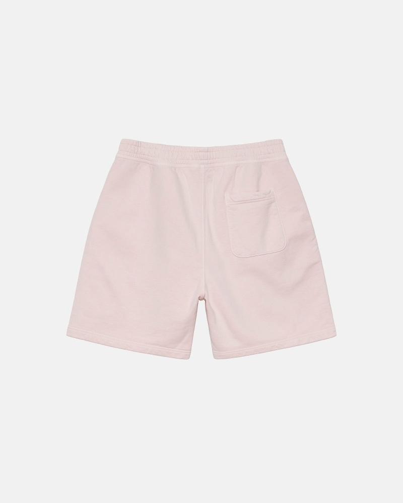 Pink Men's Stussy Overdyed Stock Logo Shorts | CA0000658