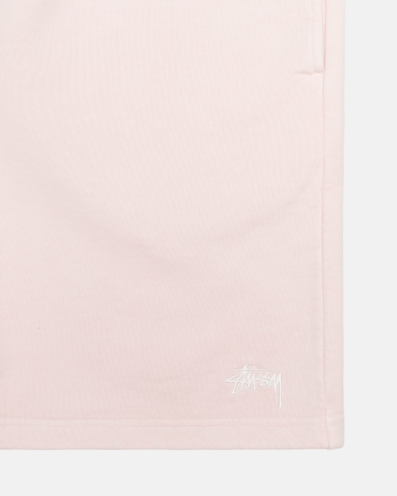 Pink Men's Stussy Overdyed Stock Logo Shorts | CA0000658