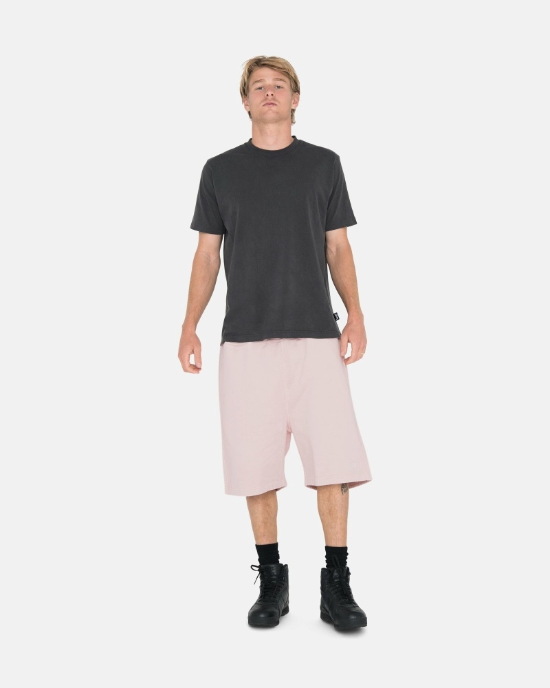 Pink Men's Stussy Overdyed Stock Logo Shorts | CA0000658