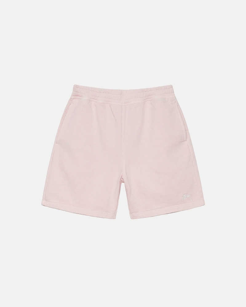 Pink Men\'s Stussy Overdyed Stock Logo Shorts | CA0000658